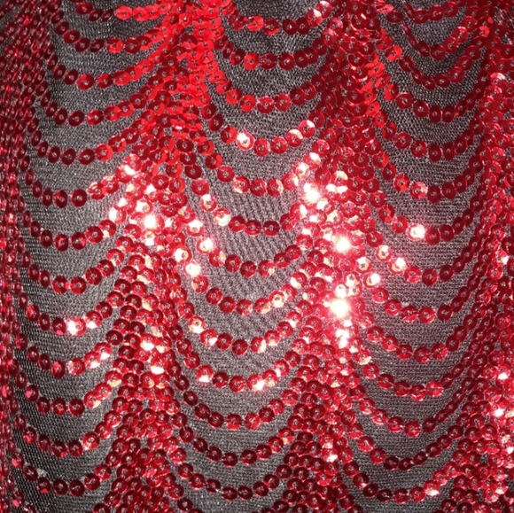 1920's red ♥️ vintage sequins inspired dress - Picture 4 of 6